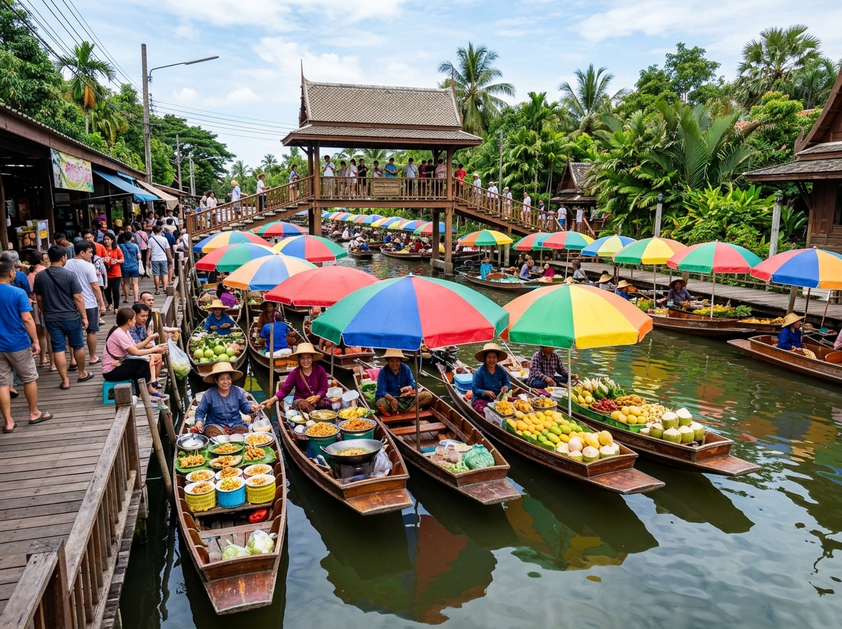 บรรยากาศตลาดน้ำคลองแห
