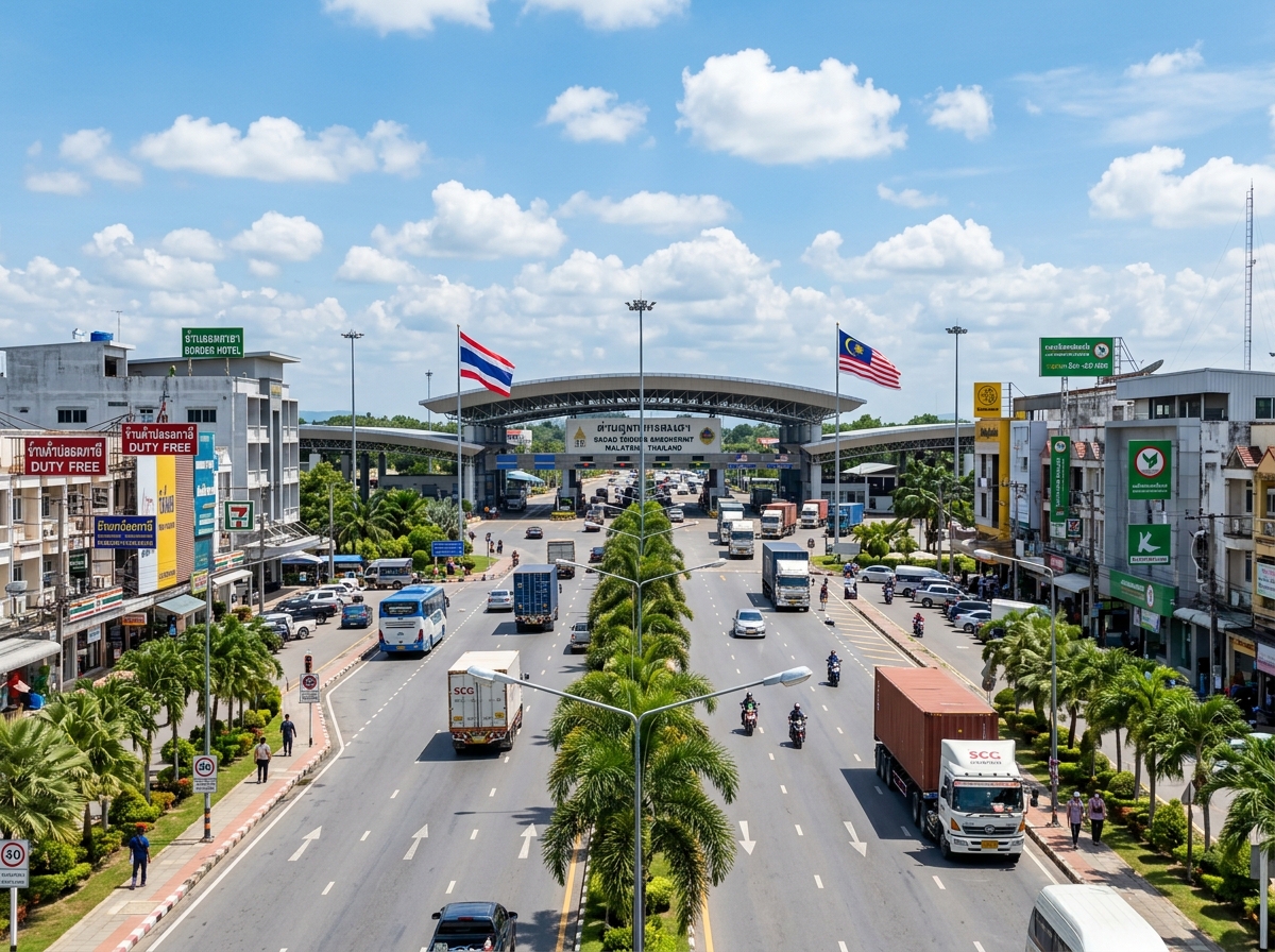 บรรยากาศด่านสะเดา · ด่านนอก